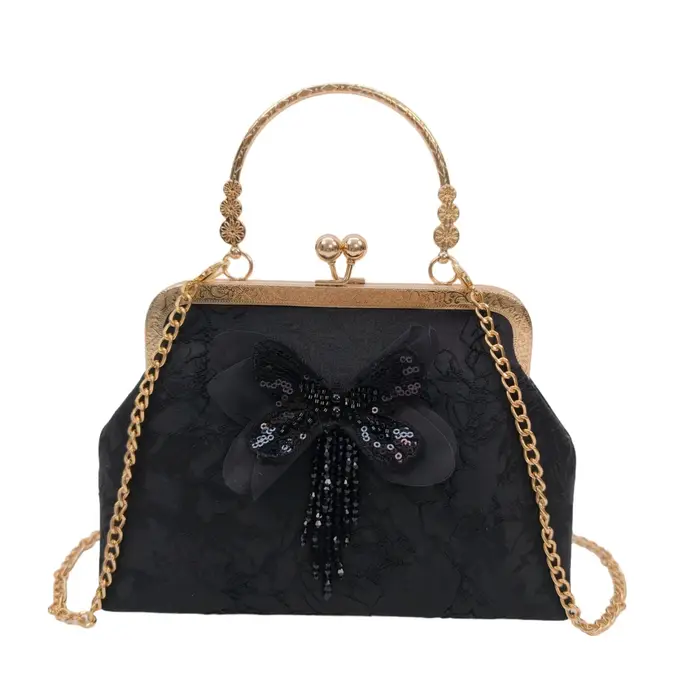 Pochette brodée papillon style chinois