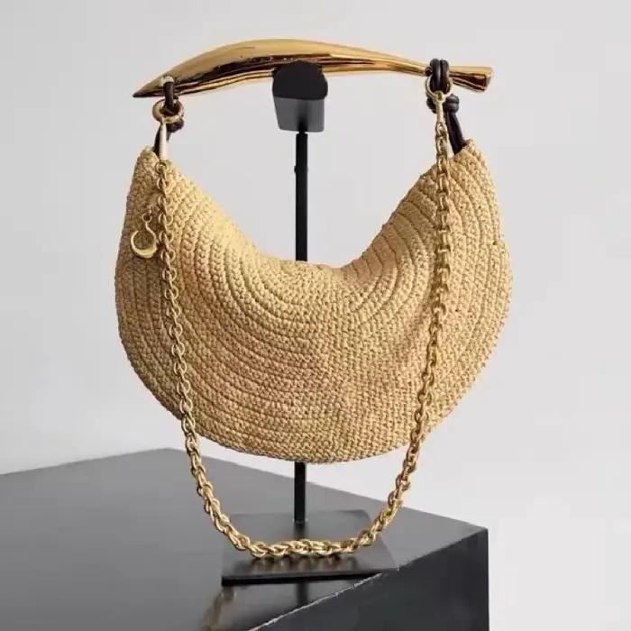 Sacs tissés en paille de plage classiques pour femmes