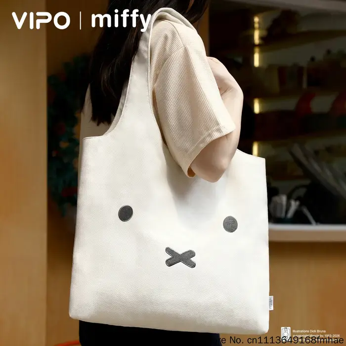 Vipo X Miffy – sac fourre-tout en toile de grande capacité
