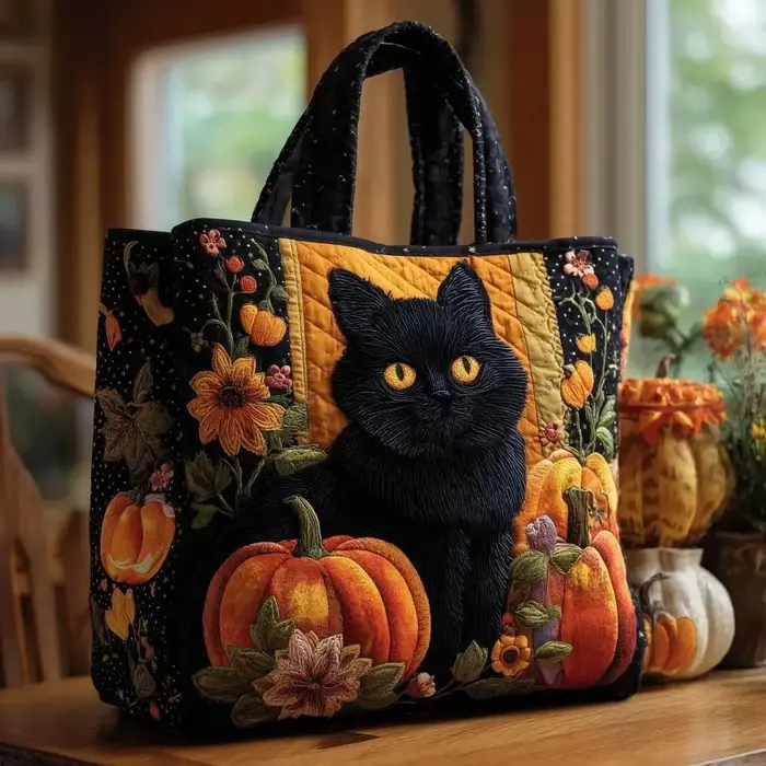 Sac fourre-tout matelassé pour femmes avec motifs de chats
