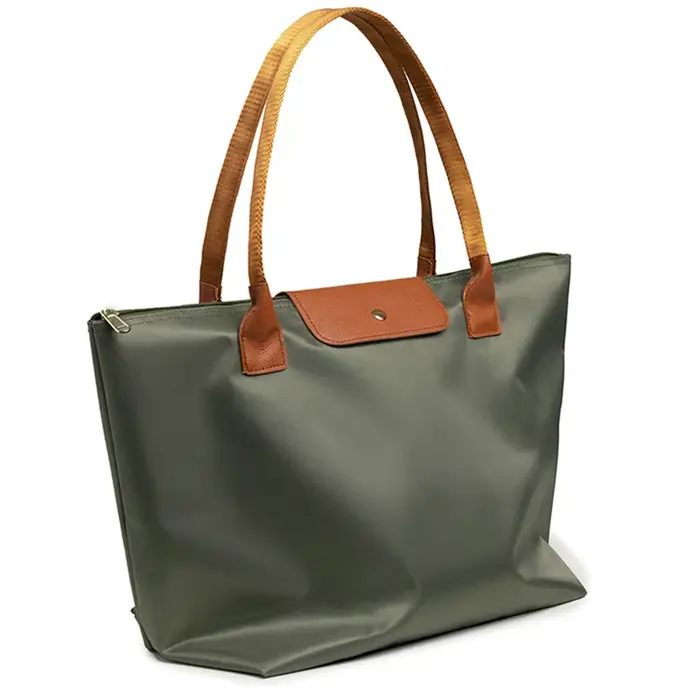 Sac fourre-tout Oxford avec accents en cuir