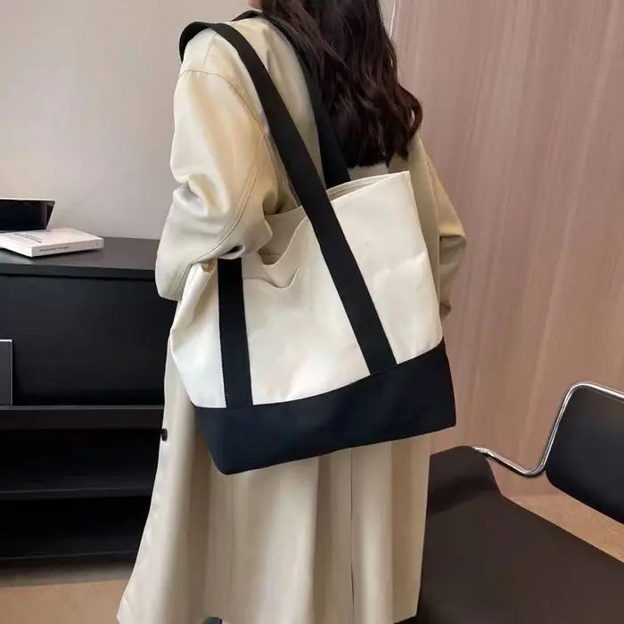 Sac à main en toile de grande capacité