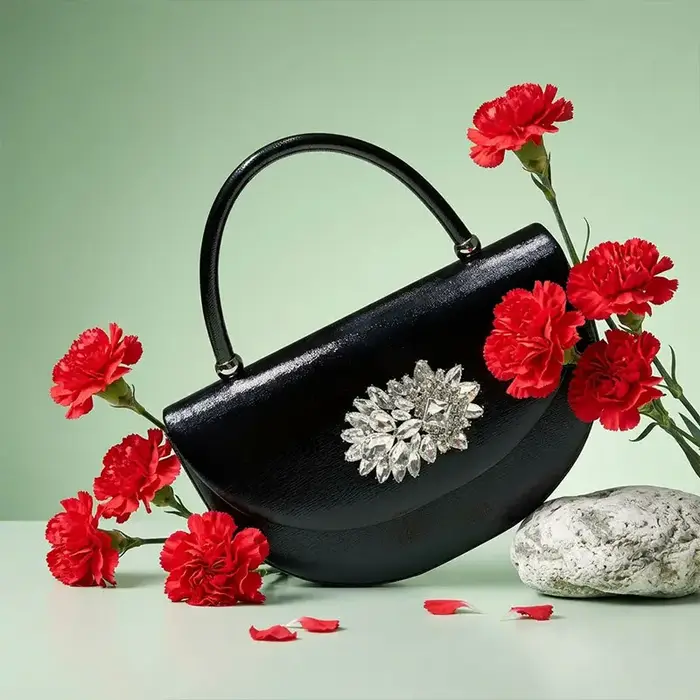 Sac à bandoulière incrusté de diamants, sac de soirée, sac messager semi-rond tendance, sac à main d