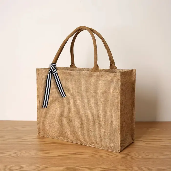 Nouveau sac fourre-tout en lin grande capacité sac