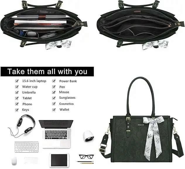 MOSISO sacs fourre-tout 15.6 17.3 pouces pour grande capacité étanche en cuir PU pour femmes sac d'affaires bureau Design dames mode