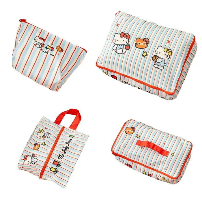 Nouveaux sacs de rangement de voyage rayés Kt 2026, organisateurs de valise étanches pour vêtements, sous-vêtements, chaussures, cadeau