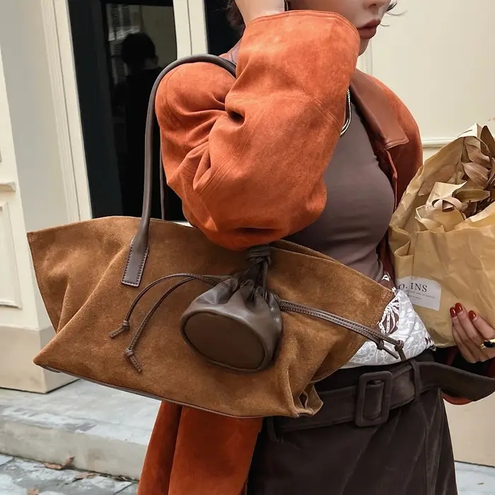Motingsome sac fourre-tout en daim surdimensionné femmes sac à main à bandoulière et sacs