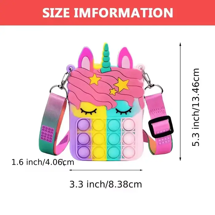 Sac bandoulière Licorne anti-stress pour filles