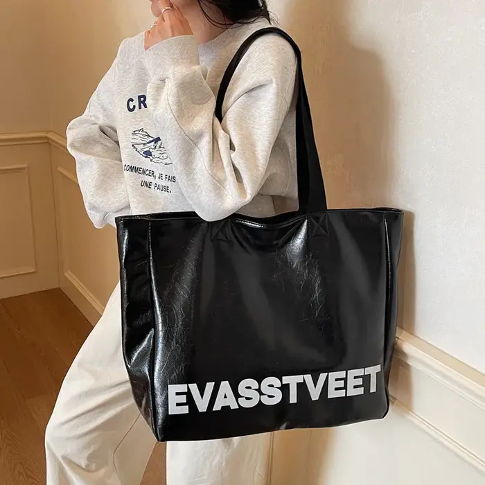 Sac fourre-tout grande capacité à motif lettres