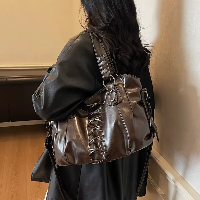Sac à bandoulière café Vintage haut de gamme pour femme