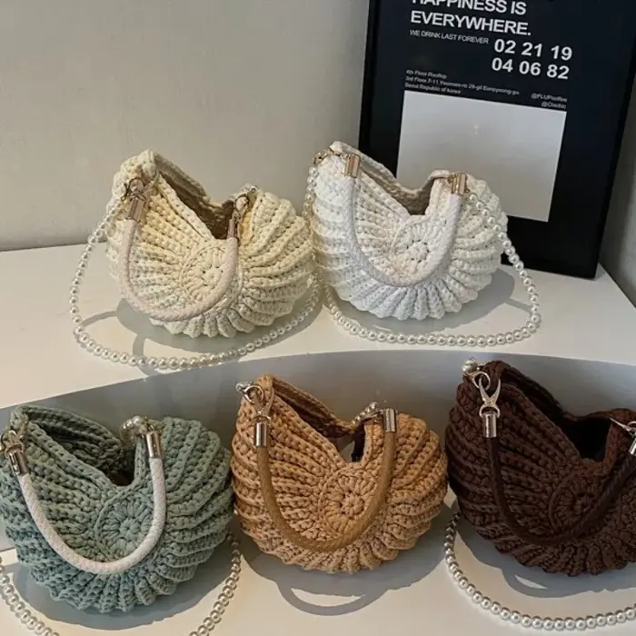 Sacs à bandoulière en Crochet en forme de conque créative pour femmes