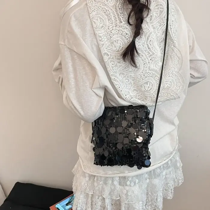 Nouveau sac mini bandoulière à sequins pour femme