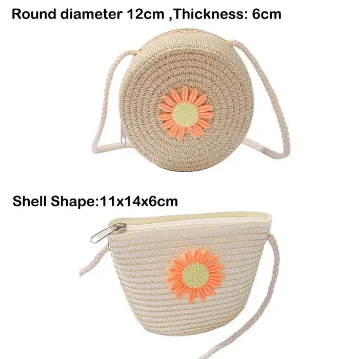 Sac rond en paille tressé pour femme