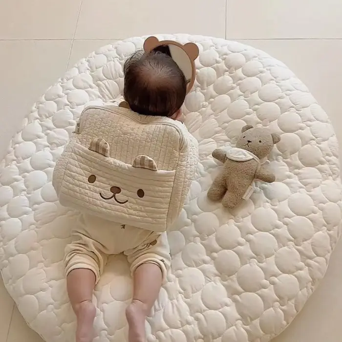 Ins – sac à dos matelassé coréen mignon: broderie d'ours