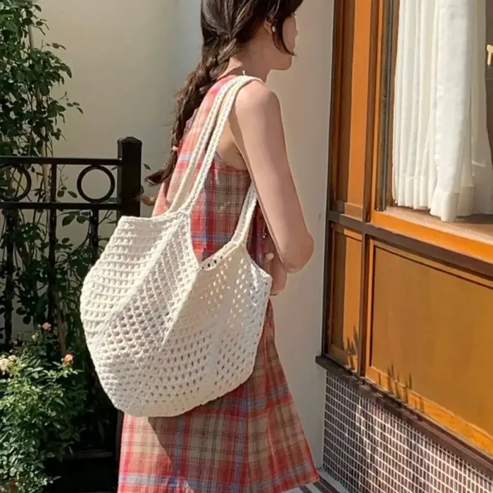 Sac fourre-tout esthétique en crochet