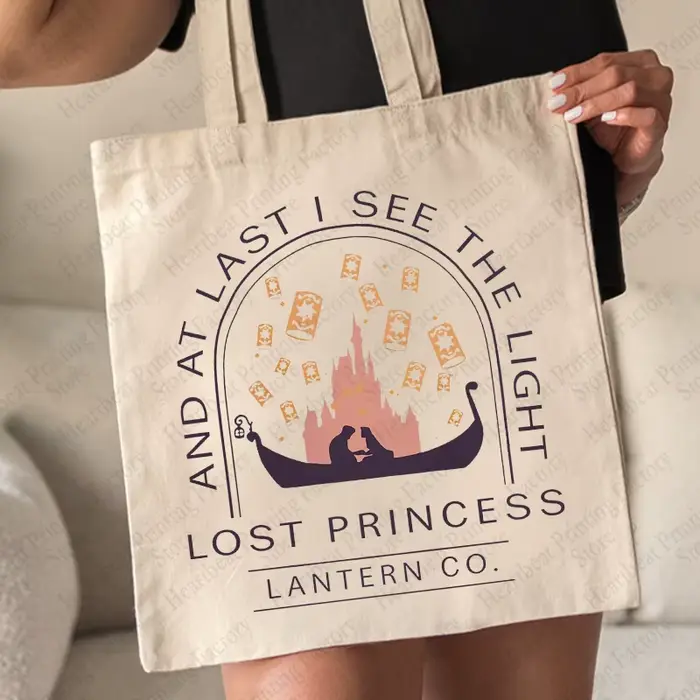 Raiponce Lost Princess Pattern Sac fourre-tout en toile Lanterne Co. Sac à bandoulière pour femmes