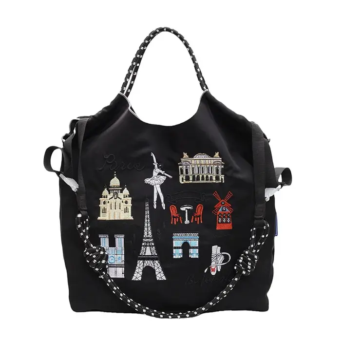Sac à bandoulière en toile à motifs colorés pour femme