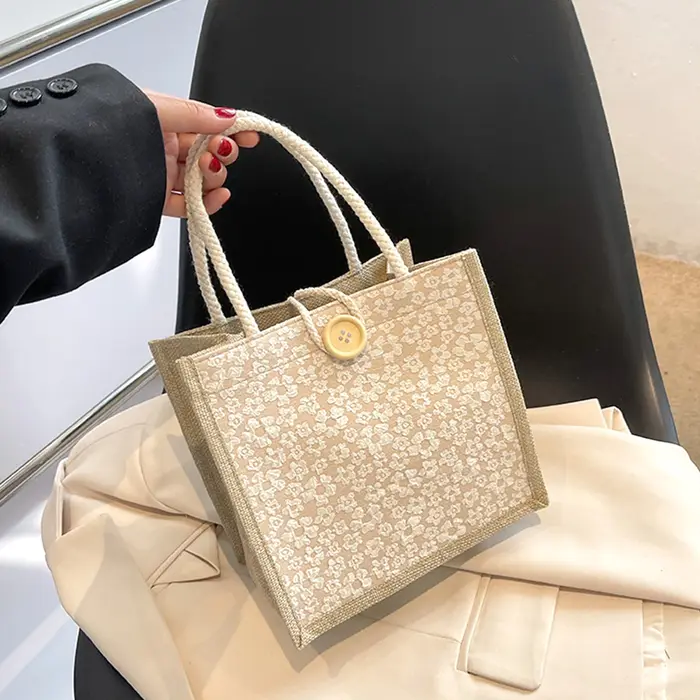 Sac fourre-tout en lin de style japonais pour femmes