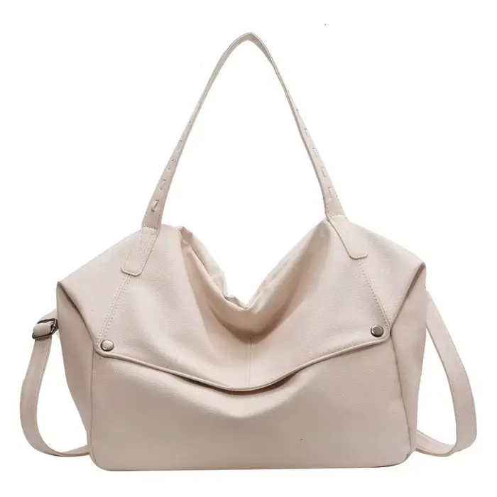 Sac à bandoulière pour femme, sac fourre-tout grande capacité, chic, couleur unie, mode haut de gamm