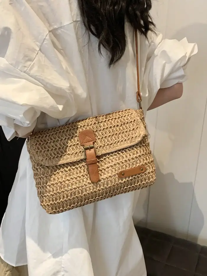 Nouveau sac en paille tressée pour femme