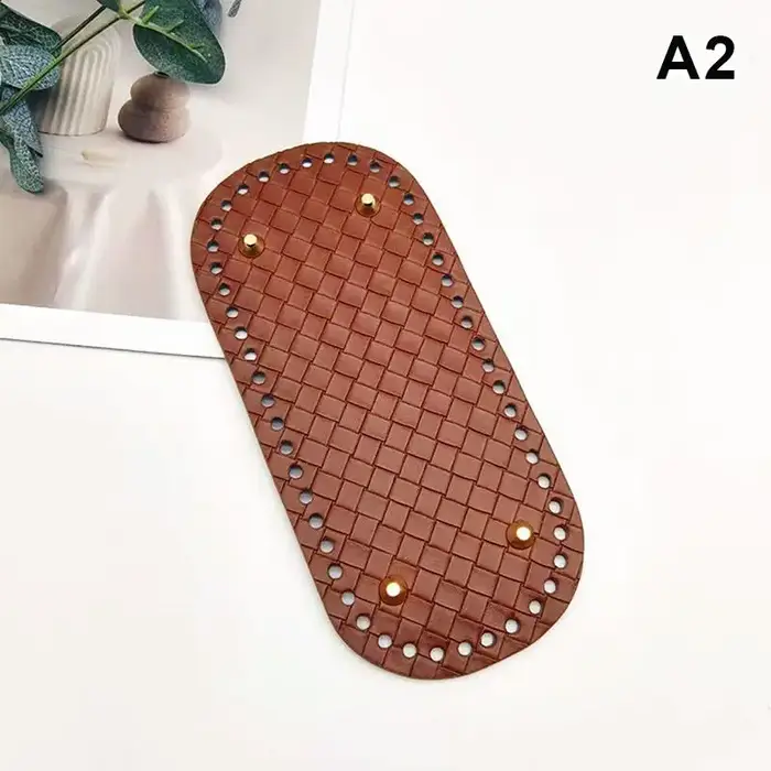 Base de sac en cuir PU 22x10cm pour sacs tricotés DIY, fond rectangulaire pour sacs au crochet, acce