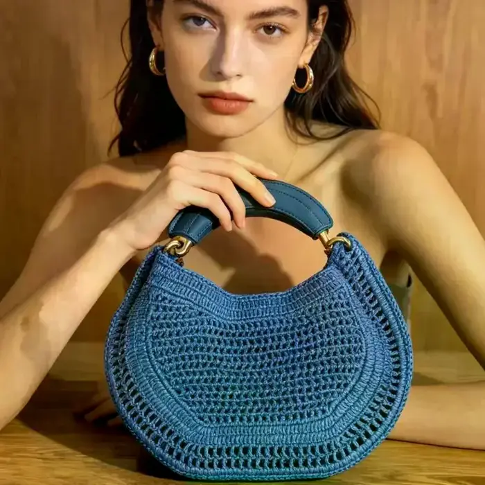 Sac fourre-tout élégant en paille tressée à la main