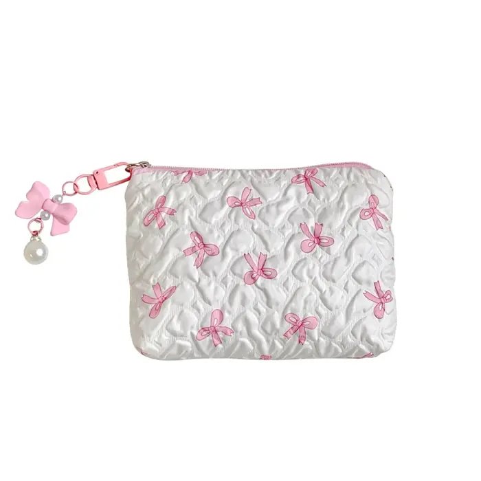Sac à cosmétiques mignon avec pendentif nœud