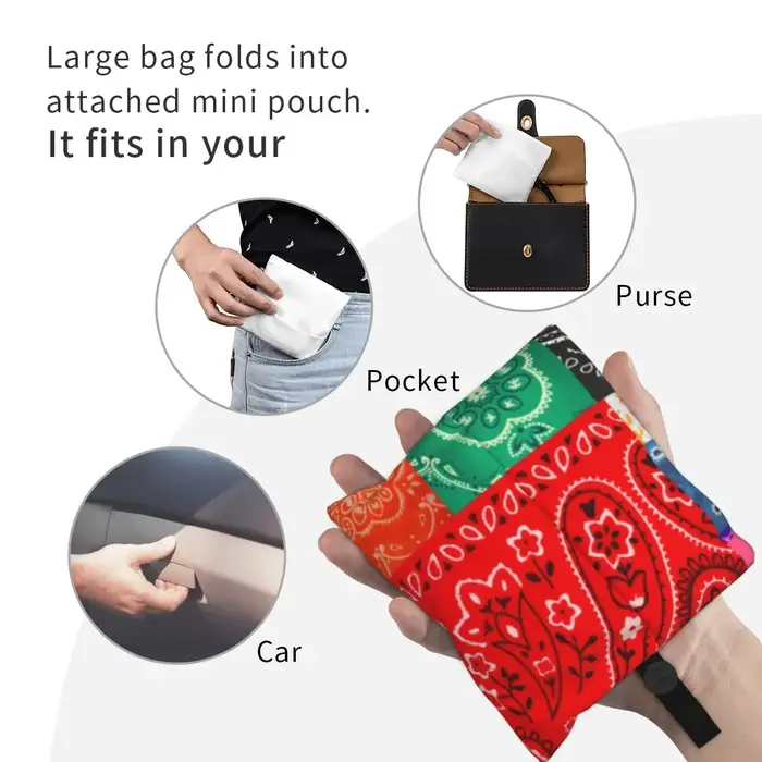 Sac à provisions patchwork bandana pour femme