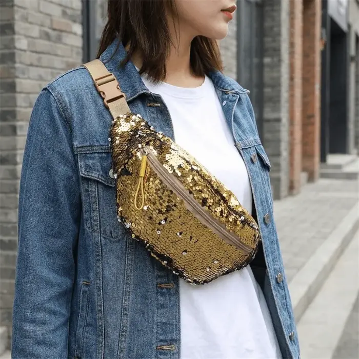 Sac banane à paillettes brillantes