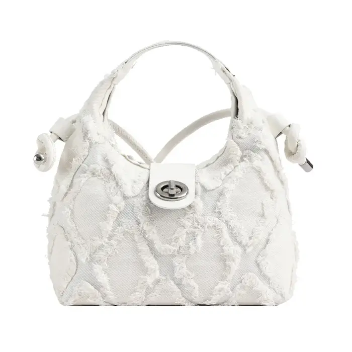 Sac fourre-tout en denim brodé pour dames, sac à provisions portable, grande capacité, tout assresse