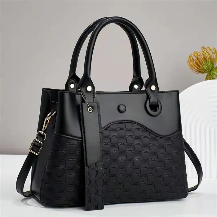 Nouveau Sac à Main Femme Grande Capacité Tendance, Sac Bandoulière Polyvalent, Motif Quadrillé Simpl