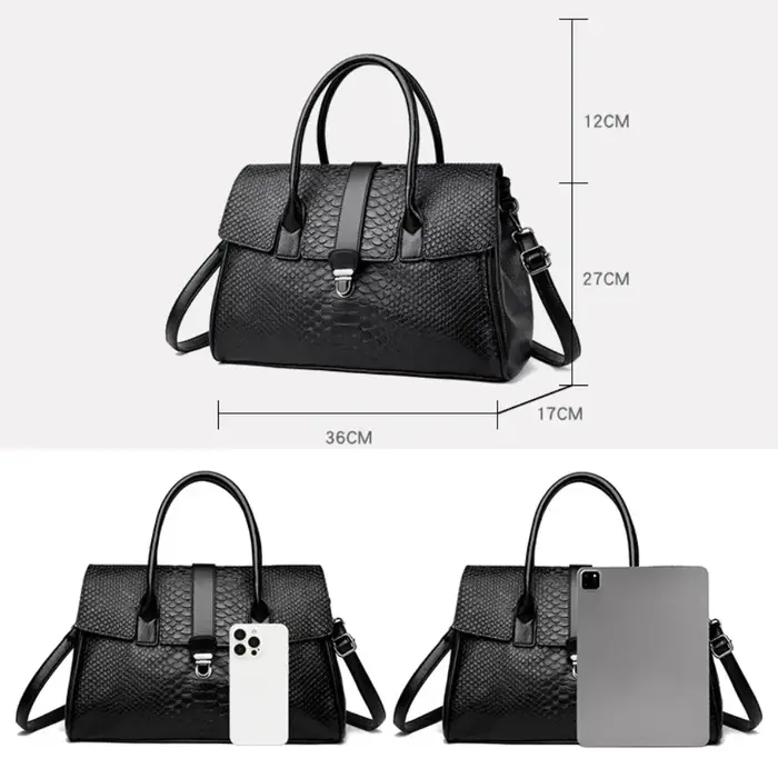 Sac à main de grande qualité avec motif serpent