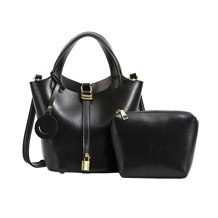 Sac seau rétro à la mode pour femmes, panier à main décontracté, sac à bandoulière en Pu de couleur