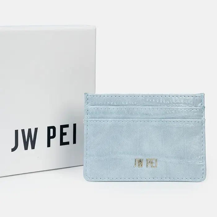 Porte-cartes JW PEI, plusieurs emplacements pour cartes, léger, portable, en cuir texturé, résistant