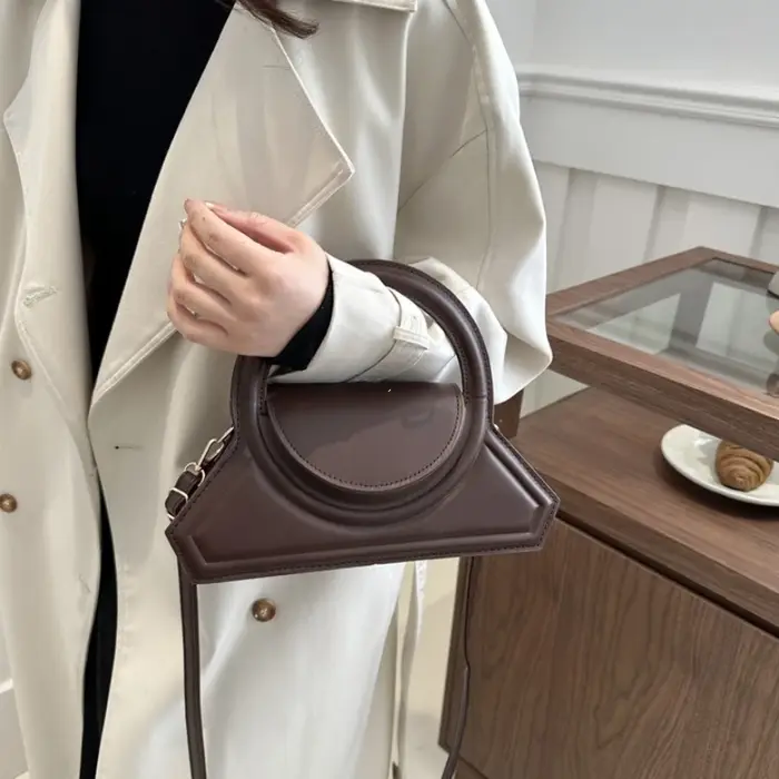 Sac fourre-tout élégant en cuir PU de couleur unie