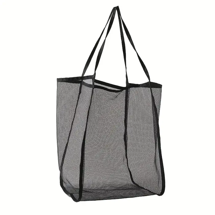 Grand sac fourre-tout pliable en maille avec poignées robustes