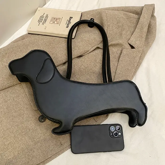 INS – sac à bandoulière teckel tridimensionnel en cuir PU