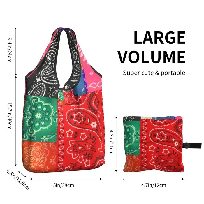 Sac à provisions patchwork bandana pour femme