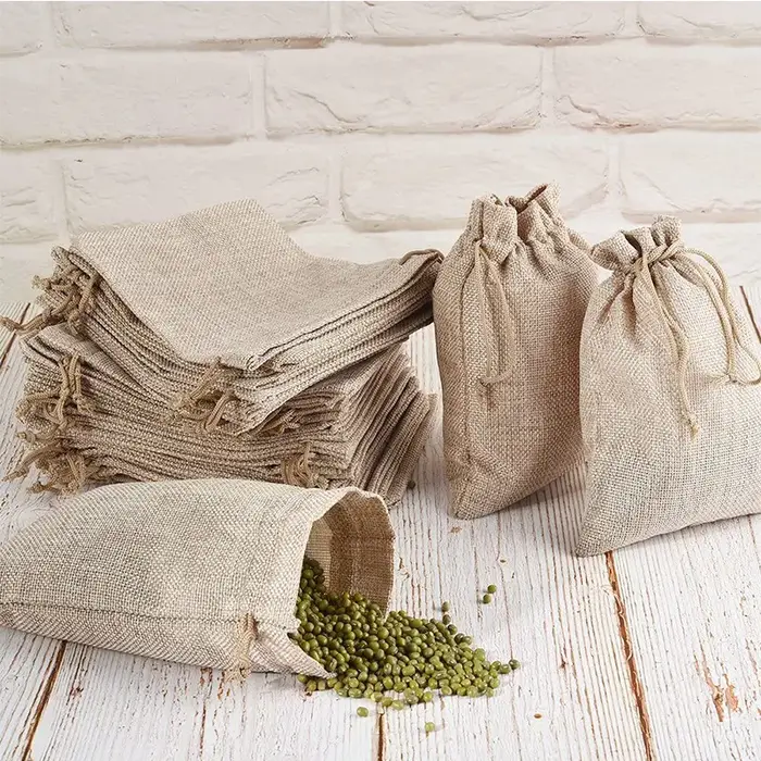 Sacs à cordon en toile de Jute