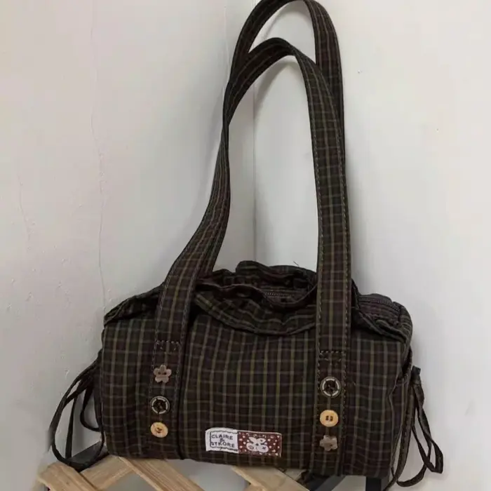 Sac à main à carreaux Orange Girl 2026
