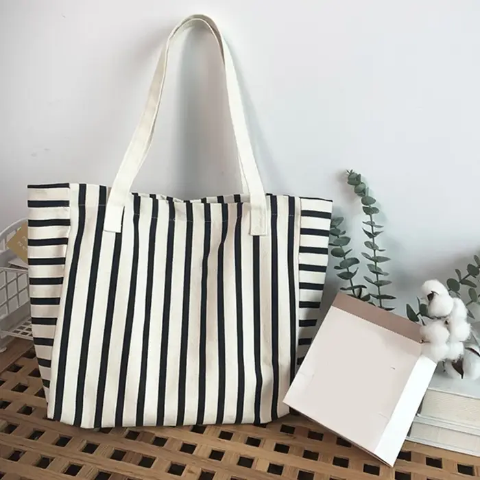 Nouveau sac fourre-tout de plage mode femmes toile été grande capacité rayé sac à bandoulière