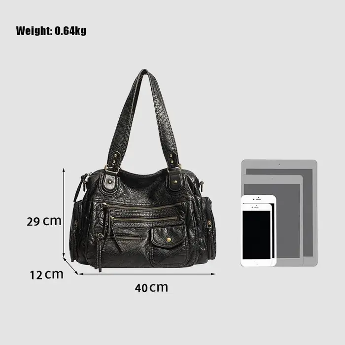 Sac fourre-tout Y2K tendance pour femme, style punk motard, grande capacité, en cuir PU, sac bandoul