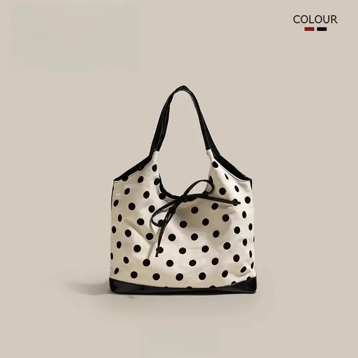 JIAERDI rétro point rouge sac à main femmes polyvalent arc grande capacité décontracté sacs à bandoulière dames doux mignon sous les bras sac esthétique