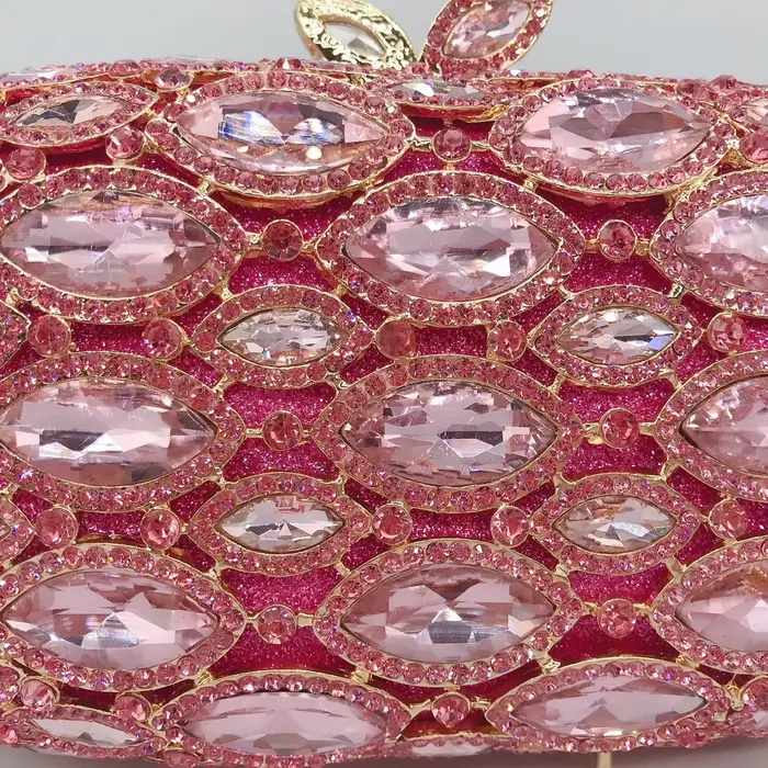 Sac de dîner en métal et diamant pour robe de Banquet