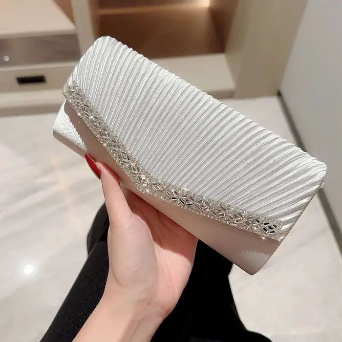 Femmes soirée pochettes élégant luxe femme argent/noir/blanc pochette de mariage sac à main fête sac