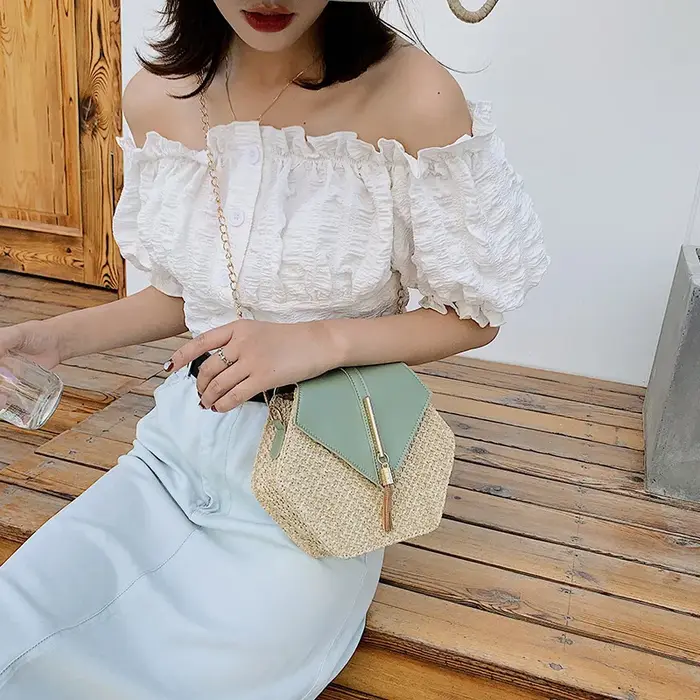 Sac à main en rotin pour femmes