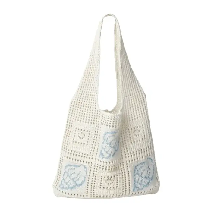 Sac fourre-tout tendance en crochet coquillage, grande capacité, couleur unie, sac à bandoulière tis