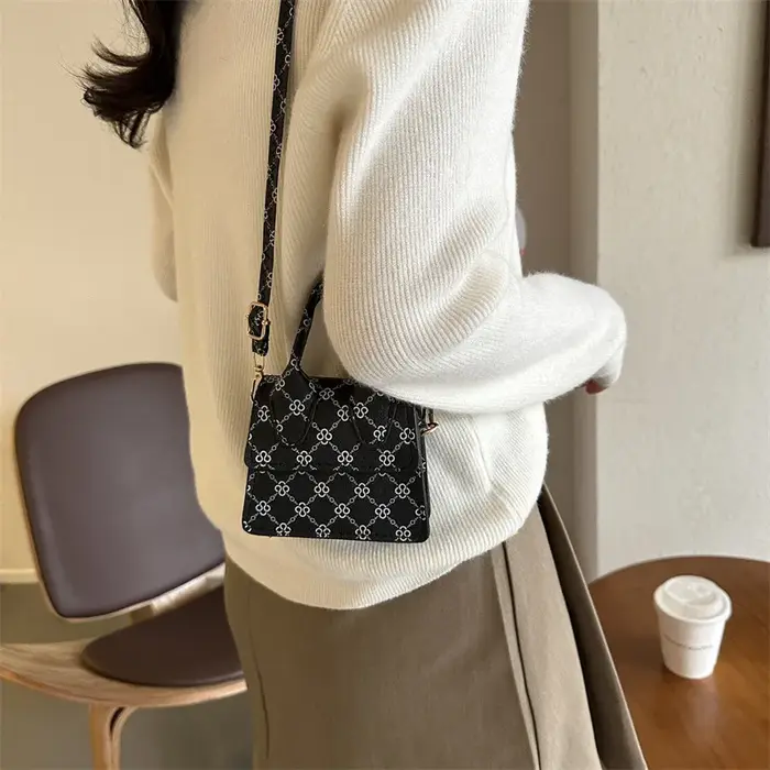 Sac à main carré rétro imprimé tendance pour femme