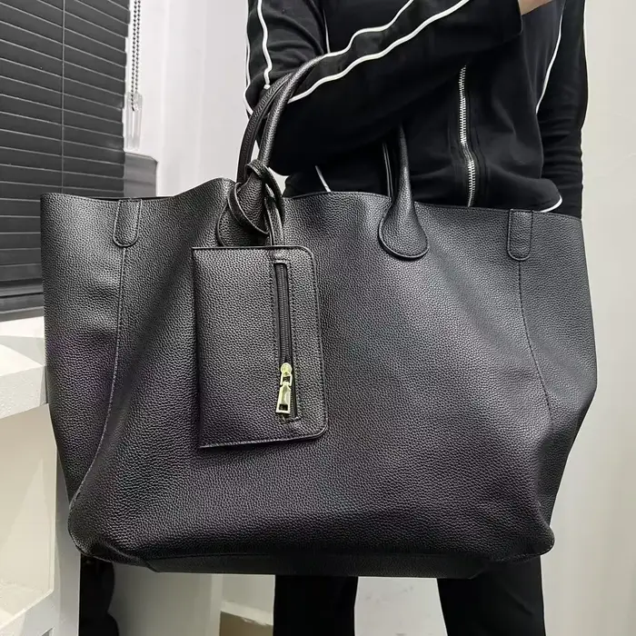 Sac à main surdimensionné en cuir végétalien pour femme, sac de shopping grande capacité, simple et 