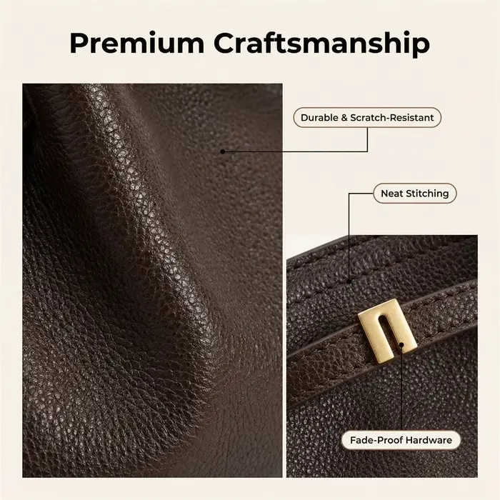 Sac à main JW PEI Designer Dumpling en cuir vegan marron foncé, sac bandoulière, sac fourre-tout pou